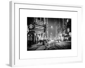 Snowstorm on 42nd Street in Times Square by Night-Philippe Hugonnard-Framed Art Print