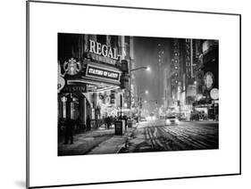 Snowstorm on 42nd Street in Times Square by Night-Philippe Hugonnard-Mounted Art Print