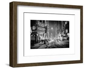 Snowstorm on 42nd Street in Times Square by Night-Philippe Hugonnard-Framed Art Print