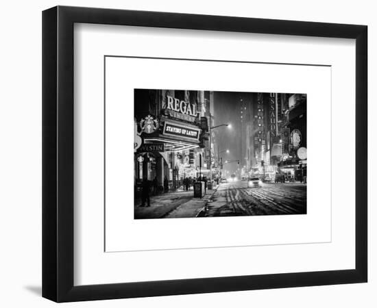 Snowstorm on 42nd Street in Times Square by Night-Philippe Hugonnard-Framed Art Print