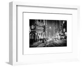 Snowstorm on 42nd Street in Times Square by Night-Philippe Hugonnard-Framed Art Print