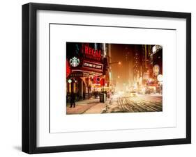 Snowstorm on 42nd Street in Times Square by Night-Philippe Hugonnard-Framed Art Print