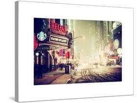 Snowstorm on 42nd Street in Times Square by Night-Philippe Hugonnard-Stretched Canvas