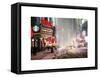 Snowstorm on 42nd Street in Times Square by Night-Philippe Hugonnard-Framed Stretched Canvas