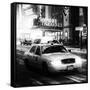 Snowstorm on 42nd Street in Times Square with Yellow Cab by Night-Philippe Hugonnard-Framed Stretched Canvas