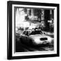 Snowstorm on 42nd Street in Times Square with Yellow Cab by Night-Philippe Hugonnard-Framed Photographic Print