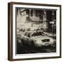 Snowstorm on 42nd Street in Times Square with Yellow Cab by Night-Philippe Hugonnard-Framed Photographic Print