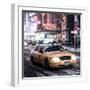 Snowstorm on 42nd Street in Times Square with Yellow Cab by Night-Philippe Hugonnard-Framed Photographic Print