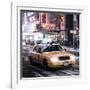 Snowstorm on 42nd Street in Times Square with Yellow Cab by Night-Philippe Hugonnard-Framed Photographic Print