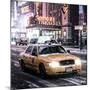 Snowstorm on 42nd Street in Times Square with Yellow Cab by Night-Philippe Hugonnard-Mounted Photographic Print