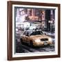 Snowstorm on 42nd Street in Times Square with Yellow Cab by Night-Philippe Hugonnard-Framed Photographic Print