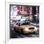 Snowstorm on 42nd Street in Times Square with Yellow Cab by Night-Philippe Hugonnard-Framed Photographic Print