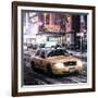 Snowstorm on 42nd Street in Times Square with Yellow Cab by Night-Philippe Hugonnard-Framed Photographic Print