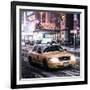 Snowstorm on 42nd Street in Times Square with Yellow Cab by Night-Philippe Hugonnard-Framed Photographic Print