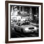 Snowstorm on 42nd Street in Times Square with Yellow Cab by Night-Philippe Hugonnard-Framed Photographic Print