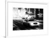 Snowstorm on 42nd Street in Times Square with Yellow Cab by Night-Philippe Hugonnard-Framed Art Print