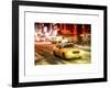 Snowstorm on 42nd Street in Times Square with Yellow Cab by Night-Philippe Hugonnard-Framed Art Print