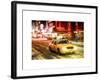 Snowstorm on 42nd Street in Times Square with Yellow Cab by Night-Philippe Hugonnard-Framed Art Print