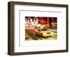 Snowstorm on 42nd Street in Times Square with Yellow Cab by Night-Philippe Hugonnard-Framed Art Print