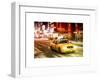 Snowstorm on 42nd Street in Times Square with Yellow Cab by Night-Philippe Hugonnard-Framed Art Print