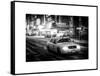 Snowstorm on 42nd Street in Times Square with Yellow Cab by Night-Philippe Hugonnard-Framed Stretched Canvas