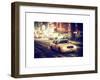 Snowstorm on 42nd Street in Times Square with Yellow Cab by Night-Philippe Hugonnard-Framed Art Print