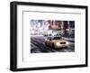 Snowstorm on 42nd Street in Times Square with Yellow Cab by Night-Philippe Hugonnard-Framed Art Print