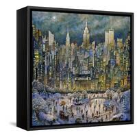 Snowtime in New York-Bill Bell-Framed Stretched Canvas