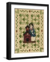 Snowwoman Teacher with Schoolhouse-Debbie McMaster-Framed Giclee Print