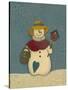 Snowwoman with Crackle Background-Debbie McMaster-Stretched Canvas