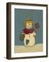 Snowwoman with Crackle Background-Debbie McMaster-Framed Giclee Print