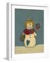 Snowwoman with Crackle Background-Debbie McMaster-Framed Giclee Print