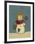 Snowwoman with Crackle Background-Debbie McMaster-Framed Giclee Print