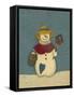 Snowwoman with Crackle Background-Debbie McMaster-Framed Stretched Canvas