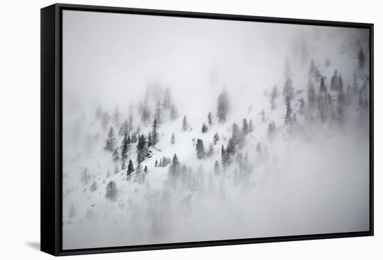 Snowy alpine landscape , Gran Paradiso National Park, Italy-David Pattyn-Framed Stretched Canvas
