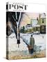 "Snowy Ambush" Saturday Evening Post Cover, January 24, 1959-John Falter-Stretched Canvas