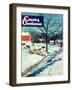 "Snowy Barnyard," Country Gentleman Cover, February 1, 1948-J.c. Allen-Framed Giclee Print