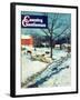 "Snowy Barnyard," Country Gentleman Cover, February 1, 1948-J.c. Allen-Framed Giclee Print