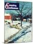 "Snowy Barnyard," Country Gentleman Cover, February 1, 1948-J.c. Allen-Mounted Giclee Print