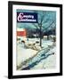 "Snowy Barnyard," Country Gentleman Cover, February 1, 1948-J.c. Allen-Framed Giclee Print