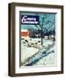 "Snowy Barnyard," Country Gentleman Cover, February 1, 1948-J.c. Allen-Framed Giclee Print