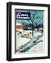 "Snowy Barnyard," Country Gentleman Cover, February 1, 1948-J.c. Allen-Framed Giclee Print