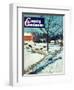 "Snowy Barnyard," Country Gentleman Cover, February 1, 1948-J.c. Allen-Framed Giclee Print