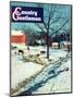 "Snowy Barnyard," Country Gentleman Cover, February 1, 1948-J.c. Allen-Mounted Giclee Print