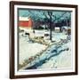 "Snowy Barnyard,"February 1, 1948-J.c. Allen-Framed Giclee Print