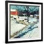 "Snowy Barnyard,"February 1, 1948-J.c. Allen-Framed Giclee Print