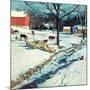 "Snowy Barnyard,"February 1, 1948-J.c. Allen-Mounted Giclee Print