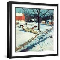 "Snowy Barnyard,"February 1, 1948-J.c. Allen-Framed Giclee Print