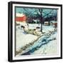 "Snowy Barnyard,"February 1, 1948-J.c. Allen-Framed Giclee Print