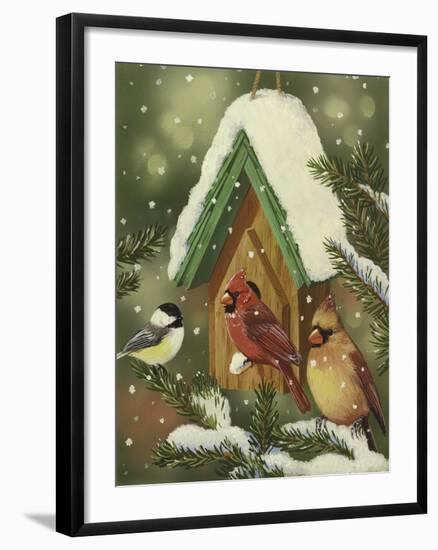 Snowy Birdhouse-William Vanderdasson-Framed Giclee Print